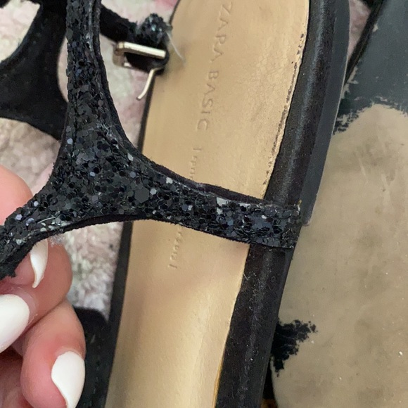 Zara black glitter Strappy sandals RARE!!! - Picture 4 of 7